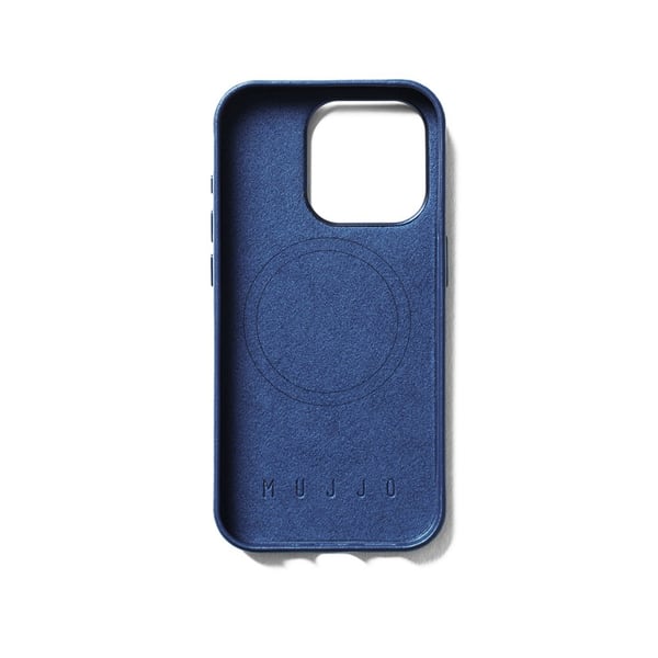 iPhone 15 Pro-etui Fuld Læderpung-etui MagSafe Monaco Blå
