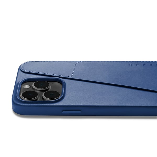 iPhone 14 Pro Max-deksel i fullskinn med lommebok, Monaco Blue