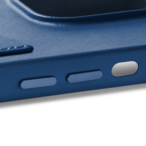 iPhone 14 Pro-deksel i fullskinn med lommebok Monaco Blue