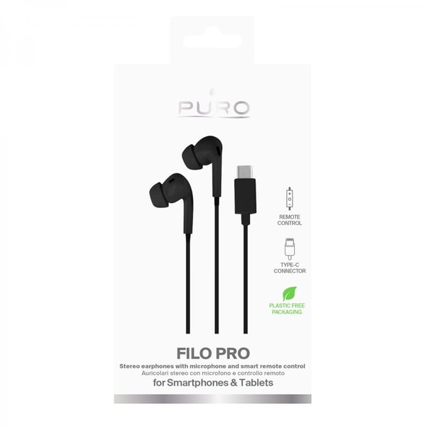 Langalliset kuulokkeet Filo Pro USB-C musta