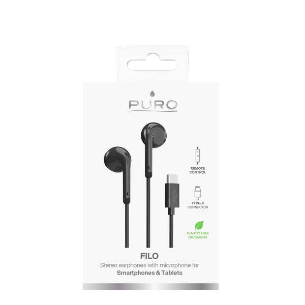 Kablede hovedtelefoner Filo USB-C Sort