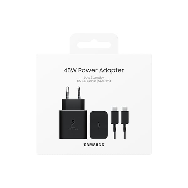Original lader med kabel 45W strømadapter svart