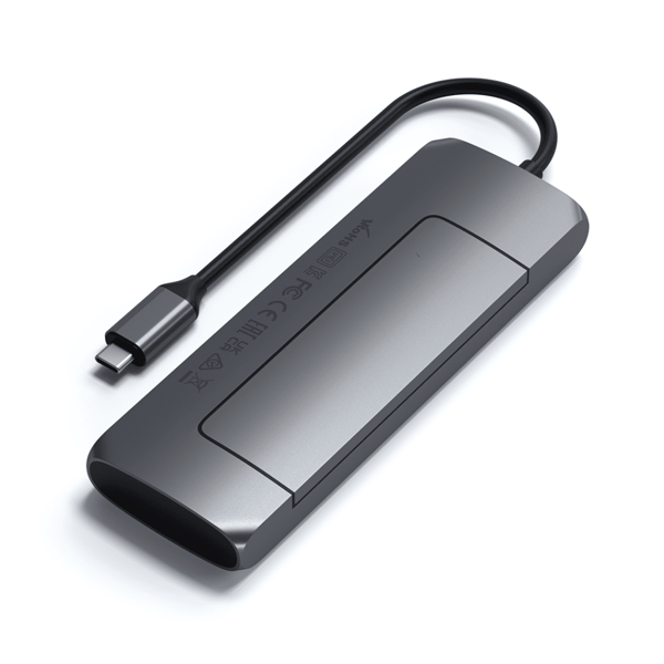 USB-C HYBRID med inbyggd möjlighet till SSD-lagring Grå