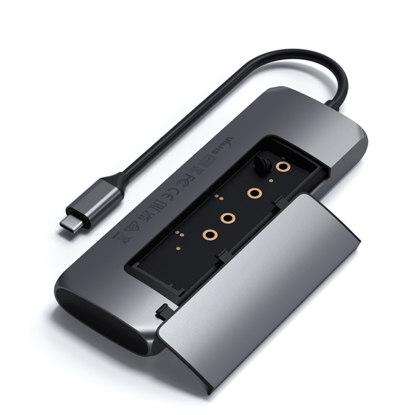 USB-C HYBRID med inbyggd möjlighet till SSD-lagring Grå