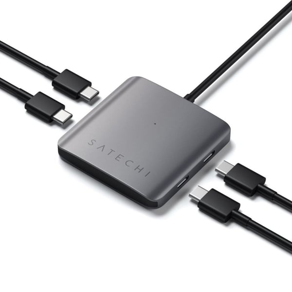 Aluminium 4-porters USB-C-hub