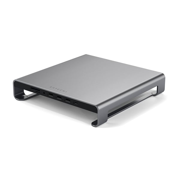 USB-C aluminium skjermstativ med hub for iMac, Space Gray