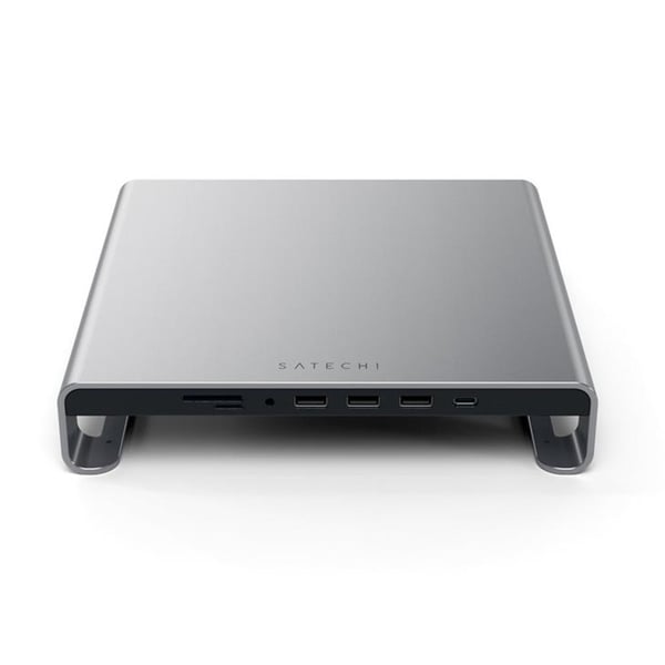 USB-C aluminium skjermstativ med hub for iMac, Space Gray