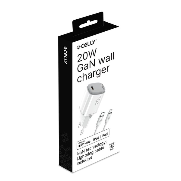 20W GaN USB-C Væglader med Lightning-kabel