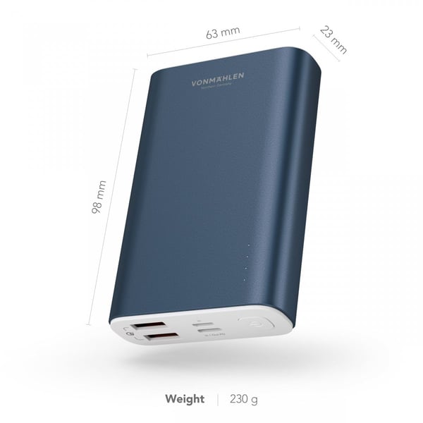 Powerbank Evergreen 10 000 mAh Mørkeblå