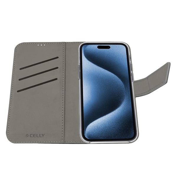 iPhone 17 Pro Deksel Wally Lommebok Etui Svart