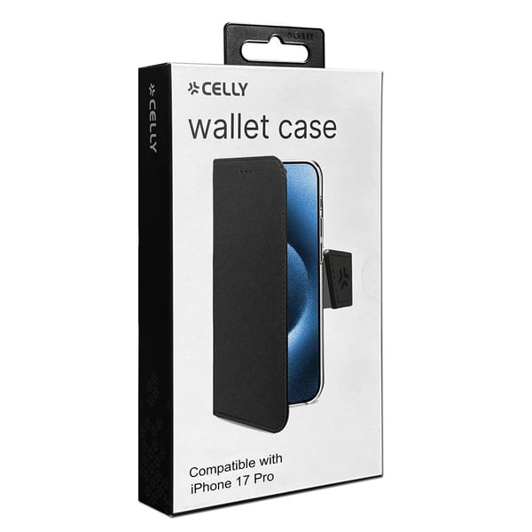 iPhone 17 Pro Deksel Wally Lommebok Etui Svart
