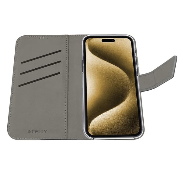 iPhone 17 Pro Max -kuori Wally Wallet -kotelo, musta