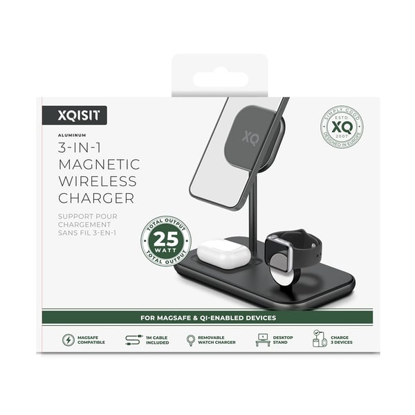 Lader 3-i-1 Trådløs Lader Aluminium MagSafe