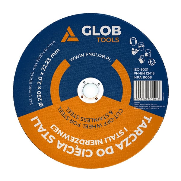 GLOB TOOLS teräsleikkuulevy 230x2,0x22,23mm