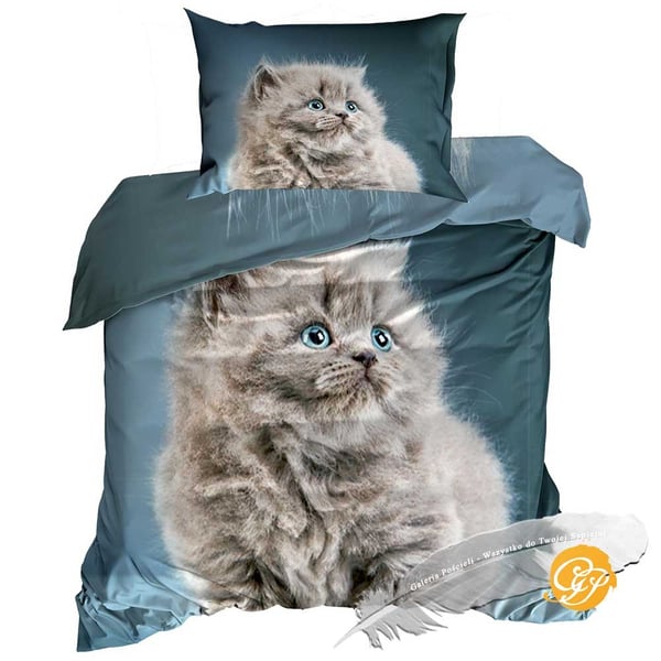 3D-sängkläder i bomullssatin 140x200 cm CAT PERSIA