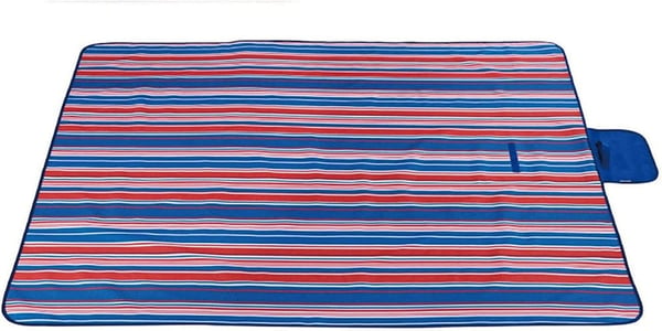 Hiekkaan ja veteen kestävä piknikpeitto XXL 145x200 cm raidat