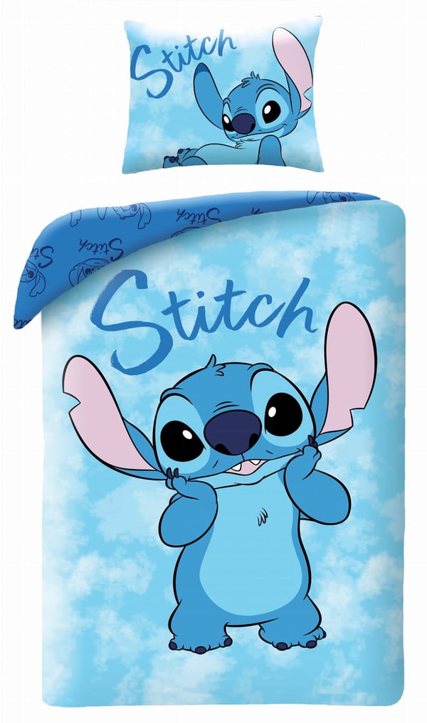Bomulds sengetøjssæt 140x200 Lilo and Stitch Ungdom blå