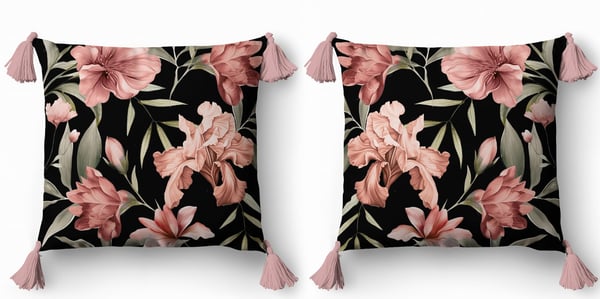 Dekorativt prydtæppe 45x45 blomstret