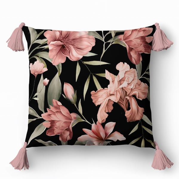 Dekorativt prydtæppe 45x45 blomstret