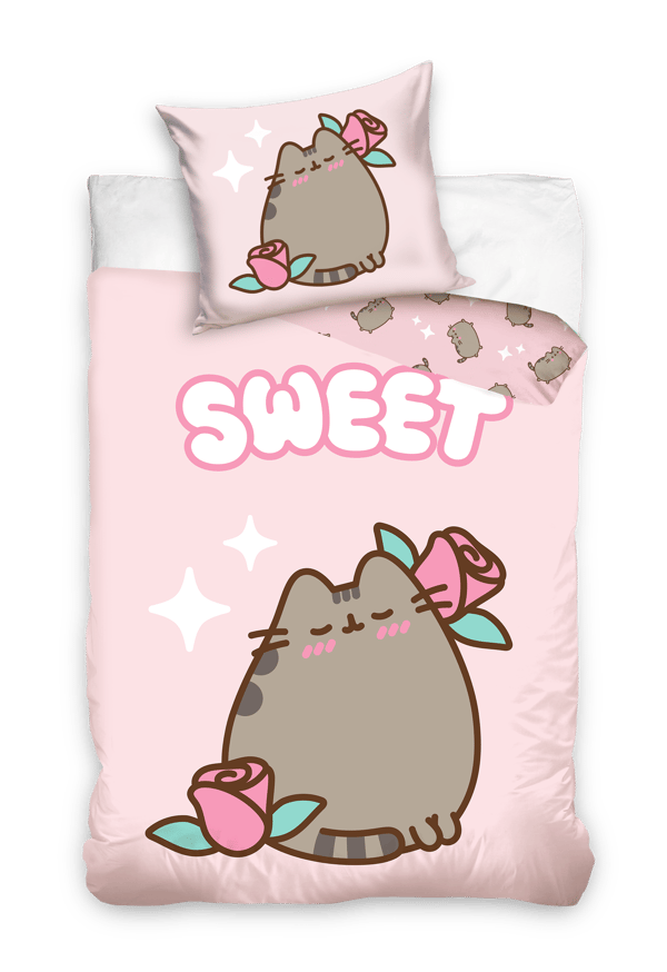 Puuvillainen vuodevaatesetti 140x200 Pusheen So Sweet Rose Puuvillainen vuodevaatesetti 140x200 Pusheen So Sweet Rose