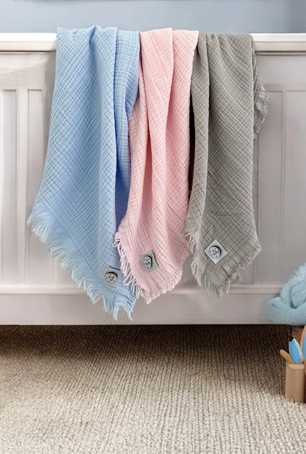 Babyfilt 100x120 Muslin Be Baby harmaa pehmeä