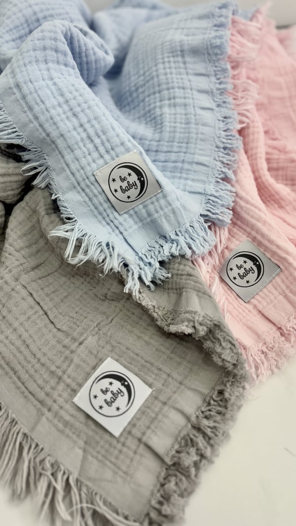 Babyfilt 100x120 Muslin Be Baby harmaa pehmeä