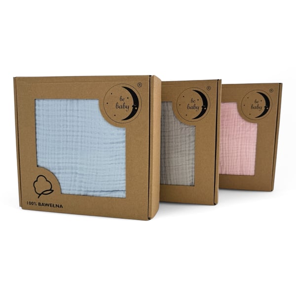 Babyfilt 100x120 Muslin Be Baby harmaa pehmeä