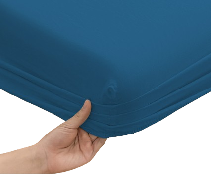 Dra-på-lakan JERSEY pinnoitettu lakana 140x200 sininen denim