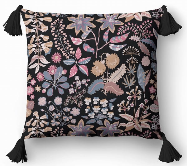 Dekorativ kudde 45x45 blommig boho