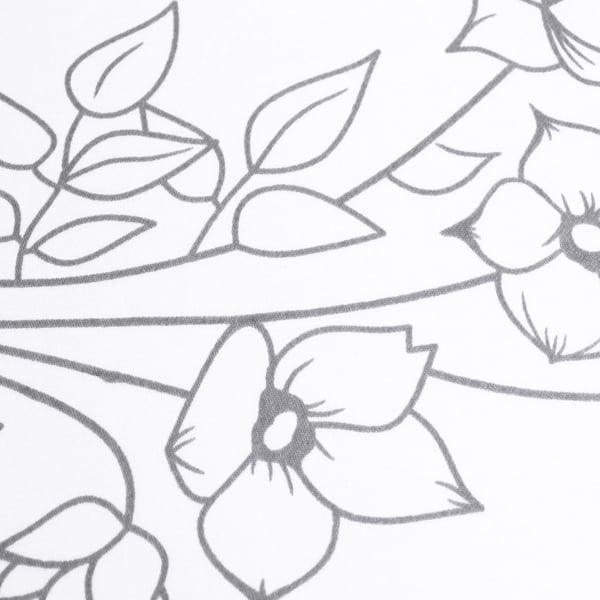 Satinsängkläder 160x200 exklusivt blommor grå vår