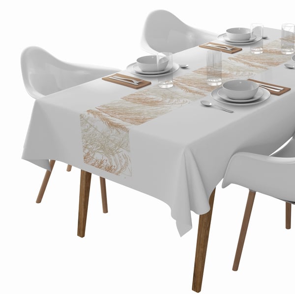 Dekorativ bordløber 85x85 Panamablade BEIGE Dekorativ bordløber 85x85 Panamablade BEIGE