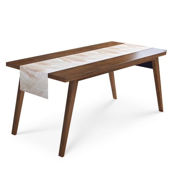 Dekorativ bordløber 85x85 Panamablade BEIGE