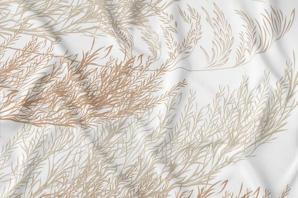 Dekorativ bordløber 85x85 Panamablade BEIGE