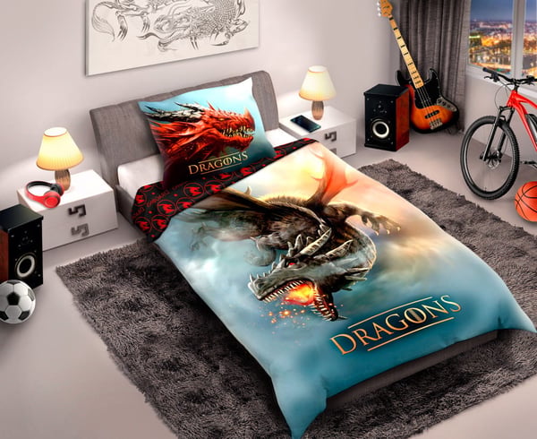 Lohikäärmeiden lasten vuodevaate Flying Dragon 140X200