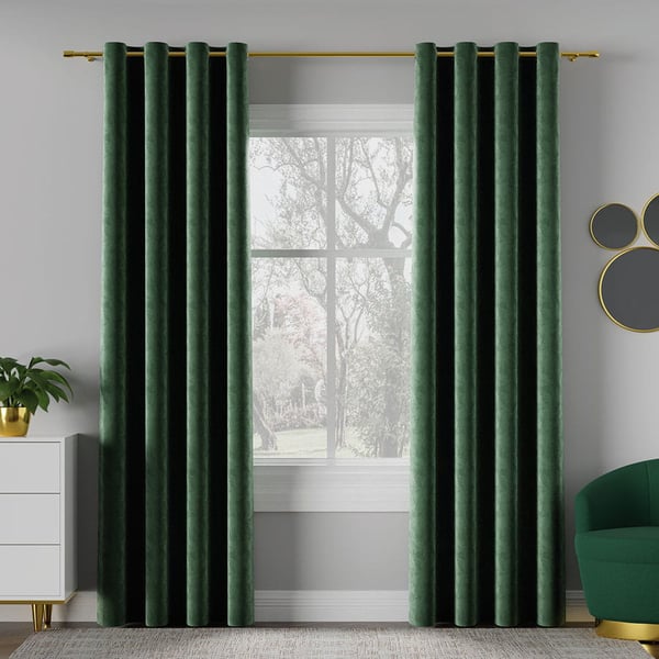 Agnes silkkiverho 140x250 smaragdinvihreä sametti