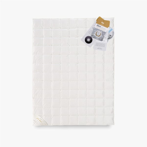 Gåsedunsfilt 220x200 sølv 1800g varm eksklusiv