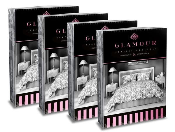 Bomull-sängkläder 160x200 Glamour Ornament harmaa