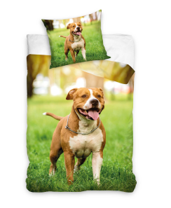 Bomullssängkläder 140x200 Amstaff Dog