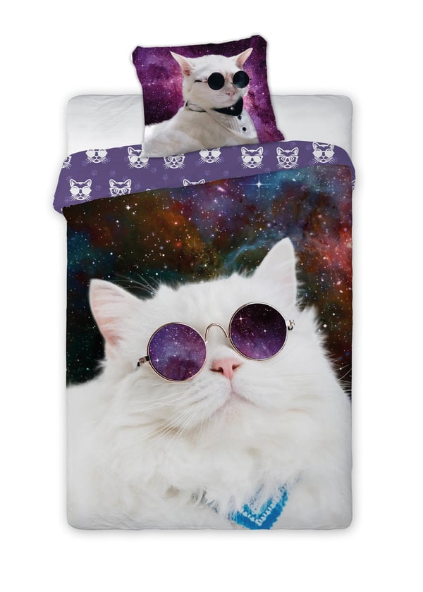 Pussilakanasetti 160x200 Puuvilla 3D Avaruuskissa