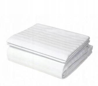 Damask Sengetøj 140x200 Hotel Stripe 1cm Hvidt Dynebetræk