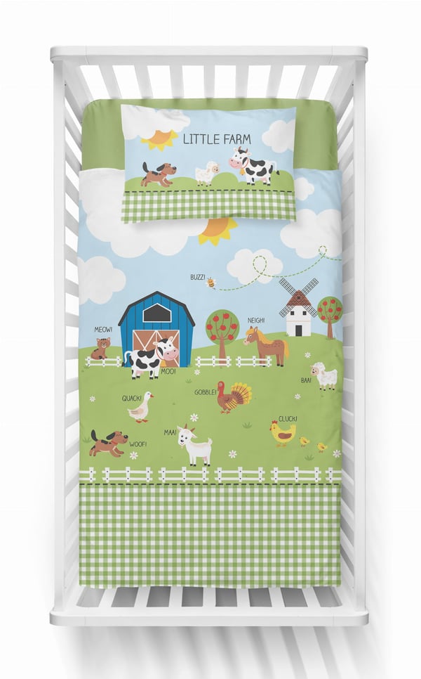 Babysengetøj 100x135 Traktor Farm bomuld