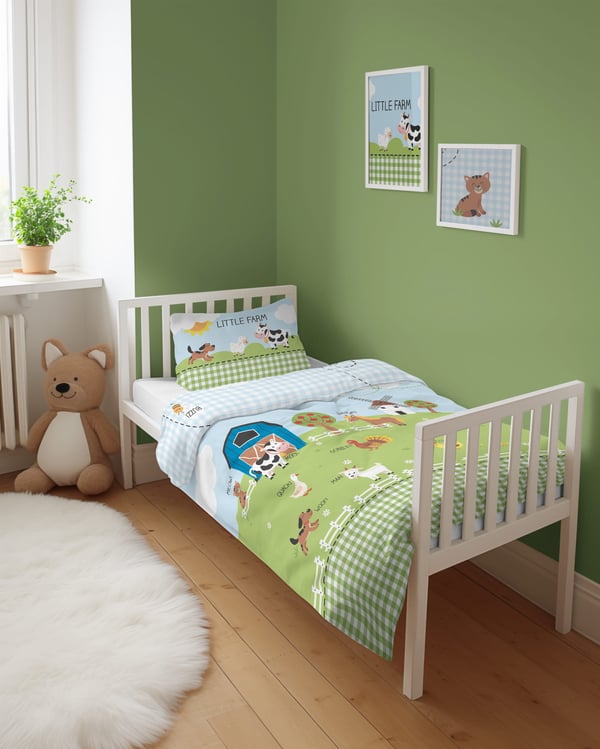 Babysengetøj 100x135 Traktor Farm bomuld