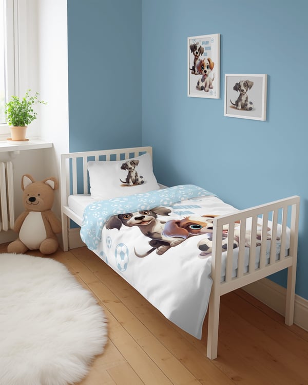 Babysängkläder 90x120 hundar bomull
