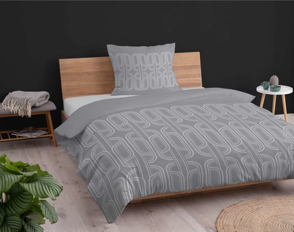 Flanellipetausliina 140x200 Ornamentti harmaa