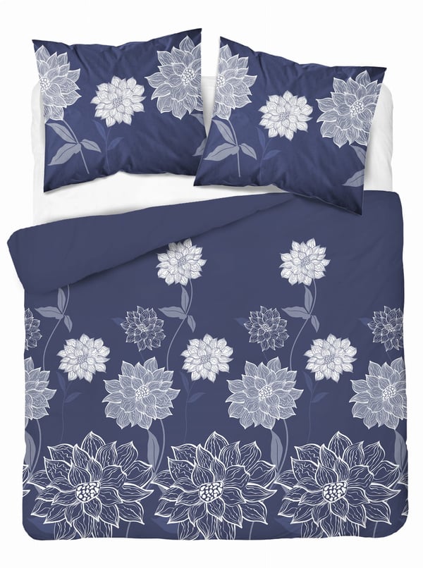 Sängynvaatteet 160x200 satiini microfiber kukat sininen Sängynvaatteet 160x200 satiini microfiber kukat sininen