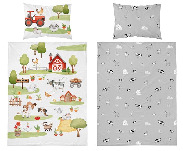 Babysängkläder 90x120 traktor farm bomull