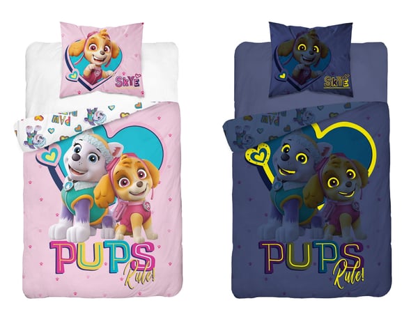 PAW PATROL Koularin nukkumasetit 160x200 cm pinkki ja fosforoivat
