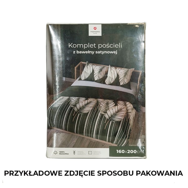 Sängynpäällyset 160x200 puuvillasatiini Tropicana vihreät lehdet