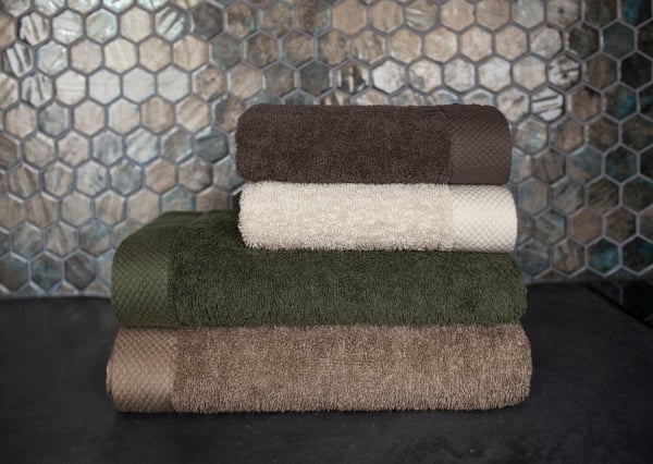 Håndklæde 50x90 Boho tykt grønt 100% bomuld 500g blødt Premium