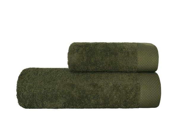 Håndklæde 50x90 Boho tykt grønt 100% bomuld 500g blødt Premium
